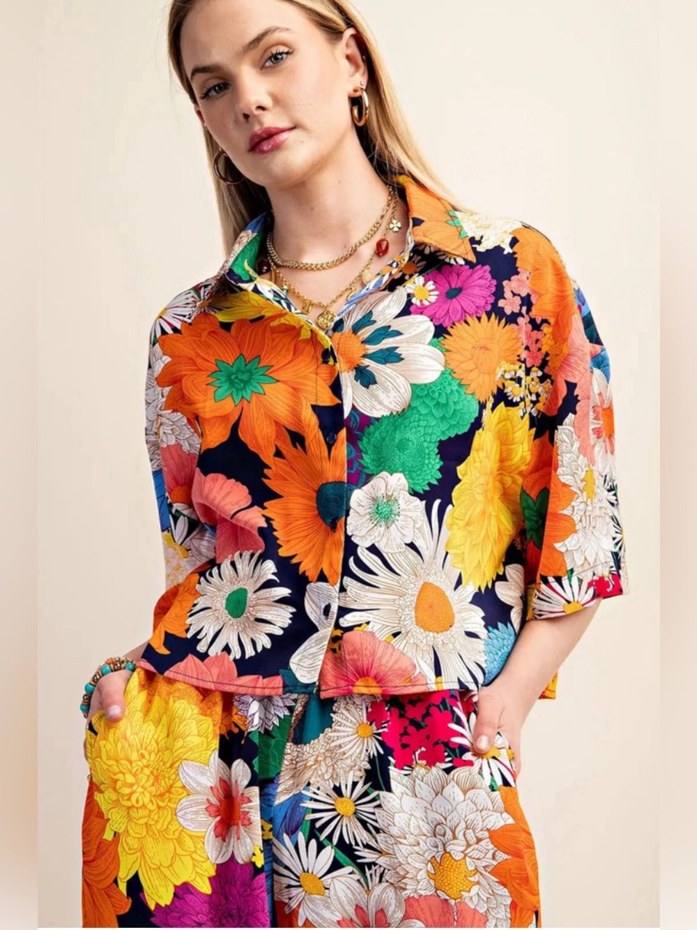 GiGio Floral Pants + Top set - Picture 2 of 9